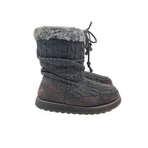 Skechers Women’s Knit Winter Boots Size 7.5 Gray  Pre-Owned